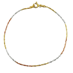 Pulsera Estilo Espuma con Baño de 3 Oros Plata .925