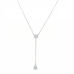 Collar Corbatero Duo de Circonias Plata .925 con Rodio