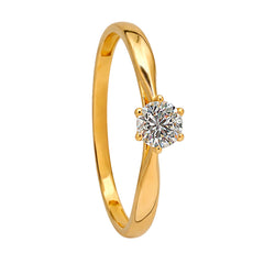 Anillo Solitario Circonia Oro 10K