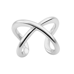 Grapa Lisa Cruzada Plata .925 con Rodio