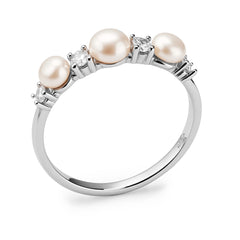 Anillo Perla Natural Plata .925 con Rodio