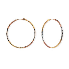 Arracada Torzal Florentino Diamantada Oro 10K