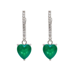 Huggies Turmalina Paraiba Corazón Colgante con Circonias, Plata .925 con Rodio