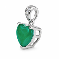 Dije Turmalina Paraiba Corazón con Circonias, Plata .925 con Rodio