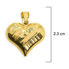 Dije Corazón Liso Bombeado Oro 10K