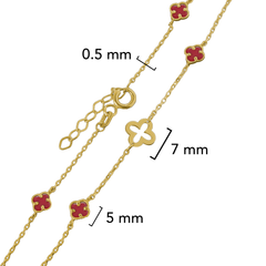 Pulsera Flor Inspirada Van C Agata Comprimida Oro 10K