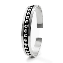 Brazalete de 1 cm con Bolitas Oxidado Plata .925