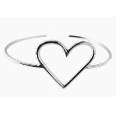 Brazalete de Corazon Liso Plata .925