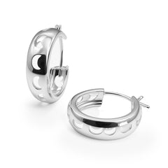 20 Arracada Ancha Siluetas de 1.5cm Plata .925