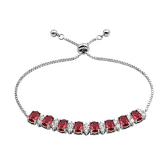 Pulsera Ajustable Multi Circonias y Micro Circonias Plata .925 con Rodio