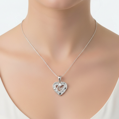 Dije Corazón 15 años con Circonia de 1.8cm Plata .925