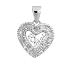 Dije Corazón 15 años con Circonia de 1.8cm Plata .925