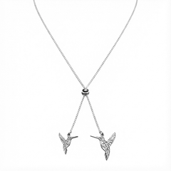 Collar Corbatero Colibri Calado con Cadena Cubana Plata .925