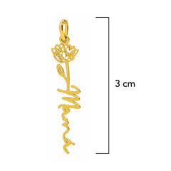Dije Rosa Letra Mamá Oro 14K