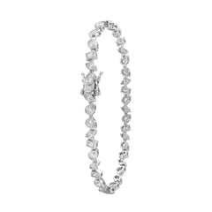 Pulsera con Circonias en Forma de Figuras Plata .925 con Rodio