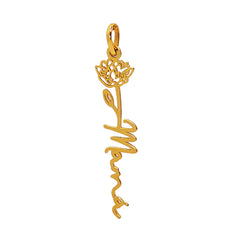 Dije Rosa Letra Mamá Oro 14K