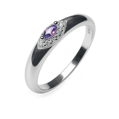 Anillo Circonia Semilla con Micro Circonias Plata .925 con Rodio