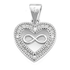 Dije de Corazón con Circonias e Infinito 2cm Plata .925