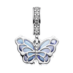 Charm Inspirado Pan 1:1 Mariposa con Micro Circonias Plata .925