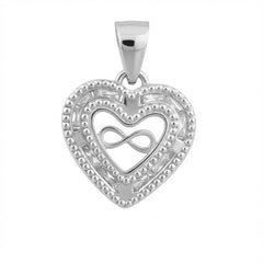 Dije de Corazón con Circonias e Infinito 2cm Plata .925