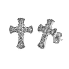 Broquel Cruz Grande con Circonias Plata .925 con Rodio