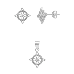 Juego Nudo de Bruja con Circonias Plata .925
