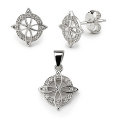 Juego Nudo de Bruja con Circonias Plata .925