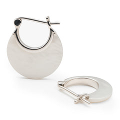 Arracada Media Luna Lisa con Piedra Natural de 2cm Plata .925