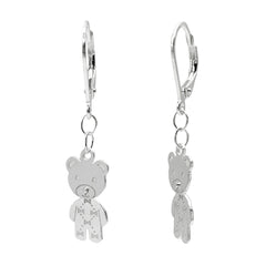Arete Mediano de Oso Liso Plata .925