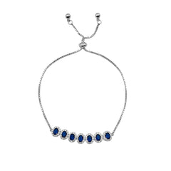 Pulsera Ajustable con Circonias y Micro Circonias Plata .925 con Rodio