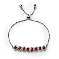 Pulsera Ajustable con Circonias y Micro Circonias Plata .925 con Rodio