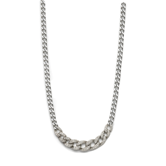 Collar Estilo Cubano con Micro Circonias Plata .925 con Rodio