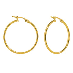 Arracada de Tubo Liso 5cm Oro 10K