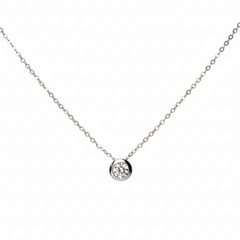 Collar Circonia de .5mm con Cadena Eslabones Plata .925 con Rodio