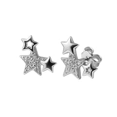 Broquel Estrella con Micro Circonias Plata .925 con Rodio