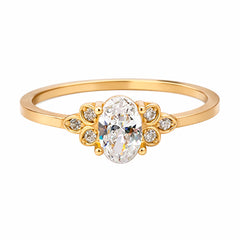 Anillo Solitario con Micro Circonias Oro 10k