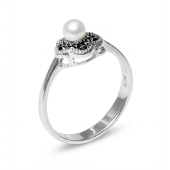 Anillo Marquesita Perla Natural Plata .925