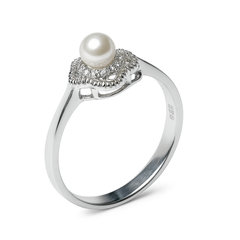 Anillo Marquesita Perla Natural Plata .925