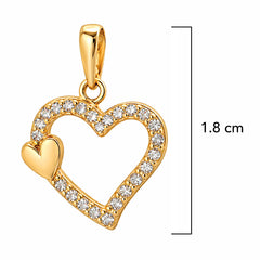 Dije Silueta Corazon con Micro Circonias Oro 14K