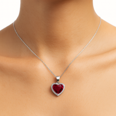 Dije Corazón con Micro Circonias de 1.9cm Plata .925