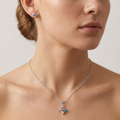 Juego Circonias Multicolor Plata .925