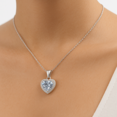 Dije Corazón con Micro Circonias de 1.9cm Plata .925