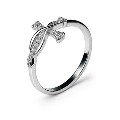 Anillo Cruz Infinito con Circonias Plata .925 con Rodio