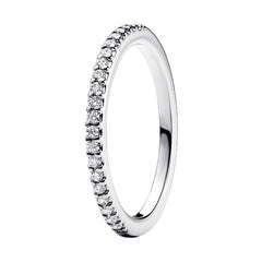 Anillo Inspirado Pan 1:1 Media Churumbela con Micro Circonias Plata .925