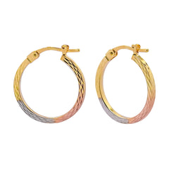 Arracada Martillada Florentina 1.9cm Oro 10K