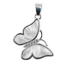 Dije Mariposa Madre Perla Plata .925