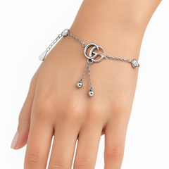 Pulsera Inspirada GG con Circonias Plata .925 con Rodio