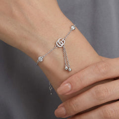 Pulsera Inspirada GG con Circonias Plata .925 con Rodio