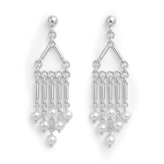 Arete Largo Estilo Candelabro con Piedras Naturales Hecho a Mano Plata .925