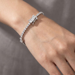 Pulsera Circonias Semilla Plata .925 con Rodio